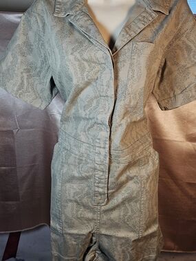 Topo Designs Dirt Romper Women's L Dried Sage Riverbed Utility Shortall NWT